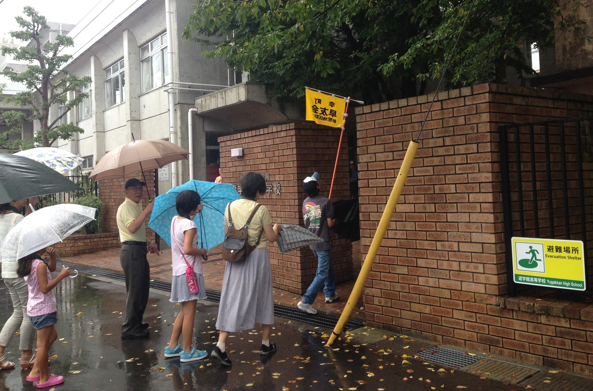 町会ごとの避難（右下に指定避難場所の表示）